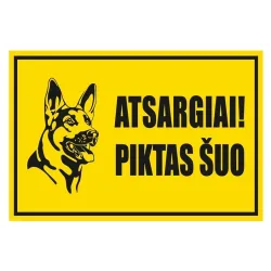 Sticker caution angry dog 180x120mm