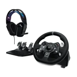 Gaming wheel lgt g920+headph g335 black