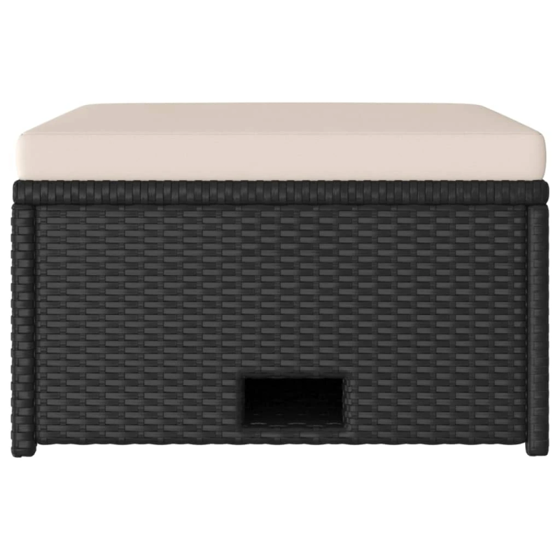 vidaXL 4-daļīgs dārza atpūtas mēbeļu komplekts ar matračiem, PE, melns