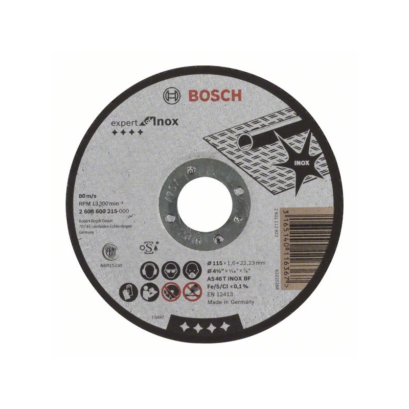 Griešanas ripa 115x22x1,6 mm,INOX