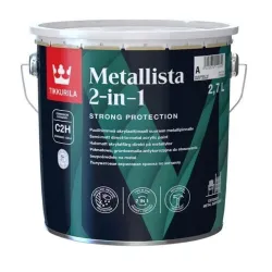 Krāsa metallista 2in1 pusmatēta. balta 2.7 l