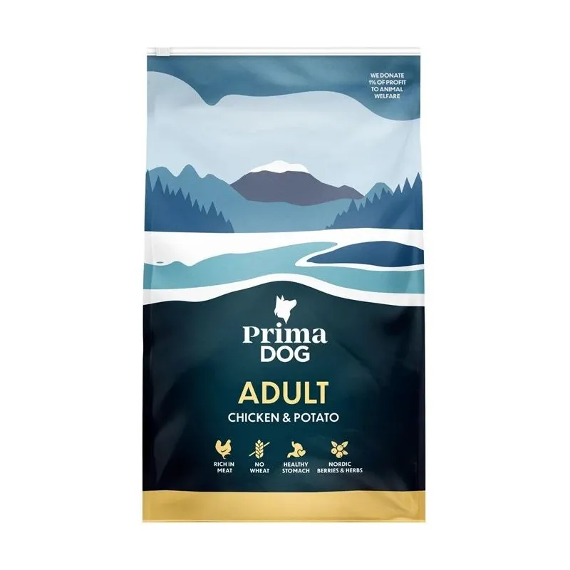 Sausā suņu barība Prima. vistas gaļa-kartupeļi. 3 kg