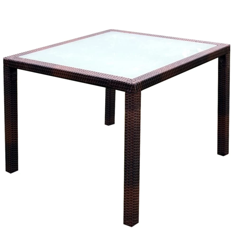 vidaXL 5-daļīgs dārza mēbeļu komplekts ar matračiem, PE pinums, brūns