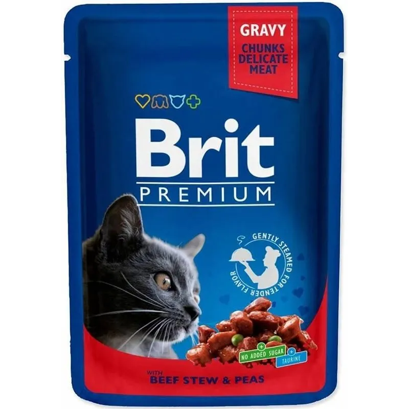 Mitrā kaķu barība Brit Premium Family Plate Chunks.12gab