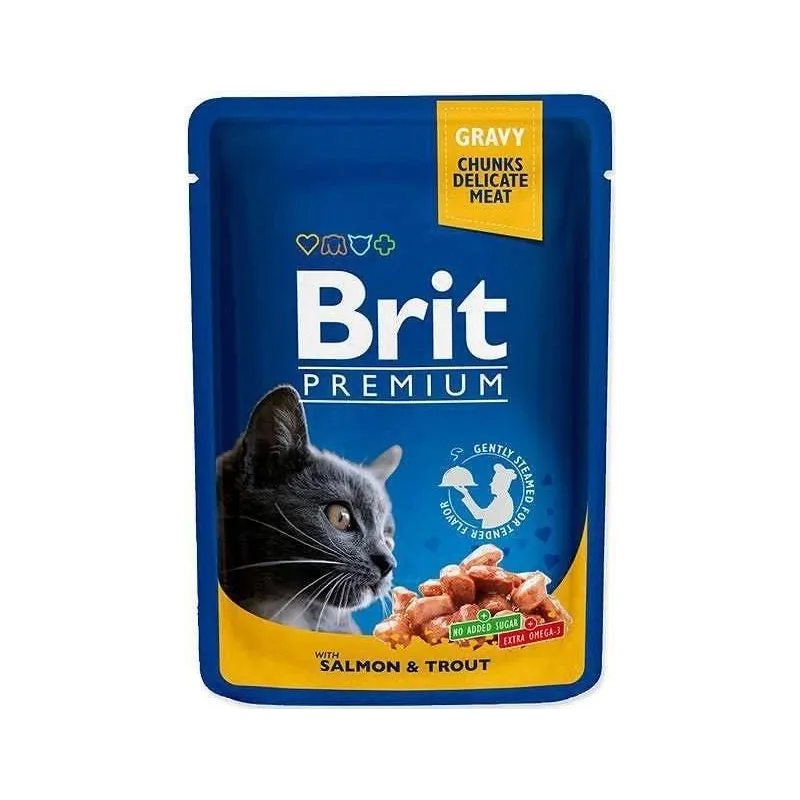 Mitrā kaķu barība Brit Premium Family Plate Chunks.12gab