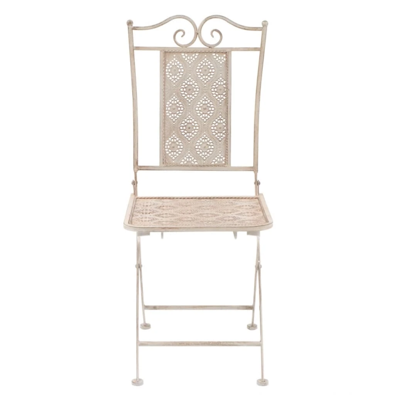 vidaXL 3-daļīgs bistro mēbeļu komplekts, tērauds, balts