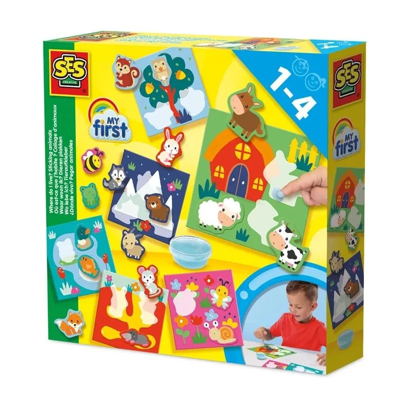 Radošais komplekts SES Creative Sticking Animals 14401