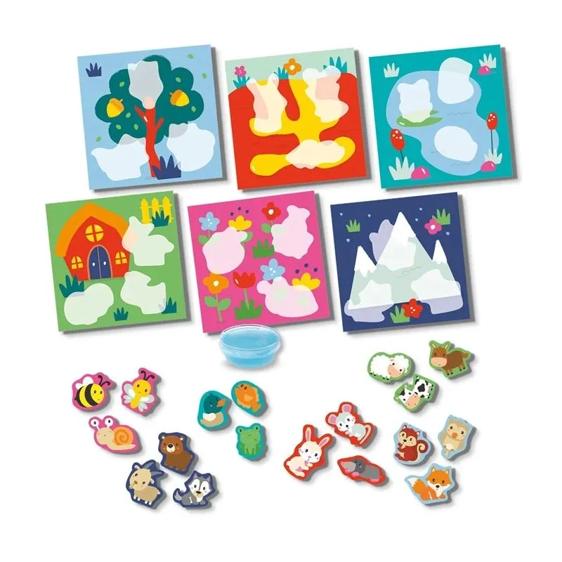 Radošais komplekts SES Creative Sticking Animals 14401