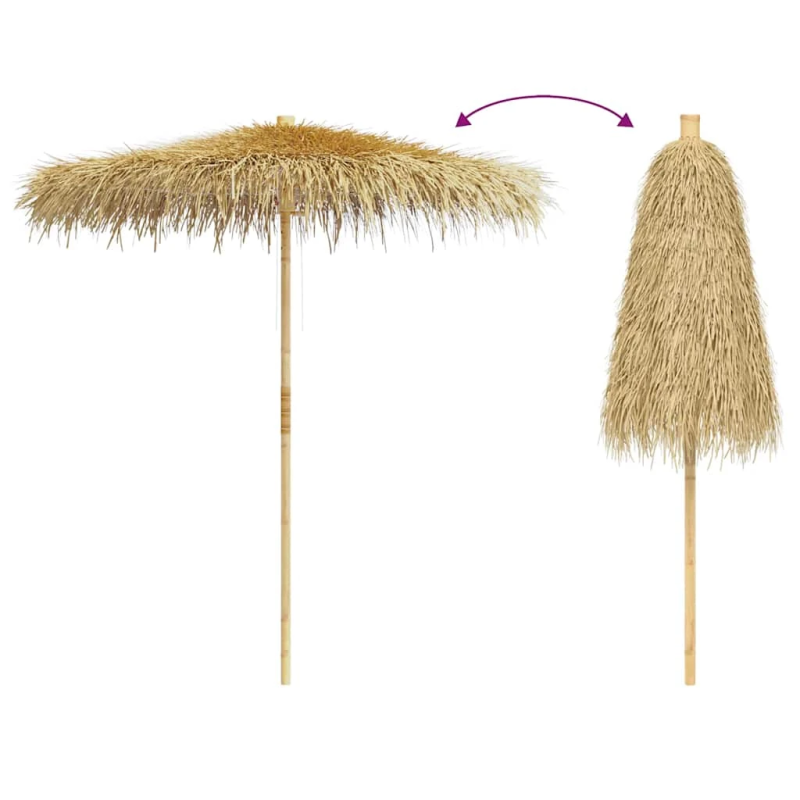 vidaXL saulessargs, 210 cm, bambuss, banānkoka lapu jumts