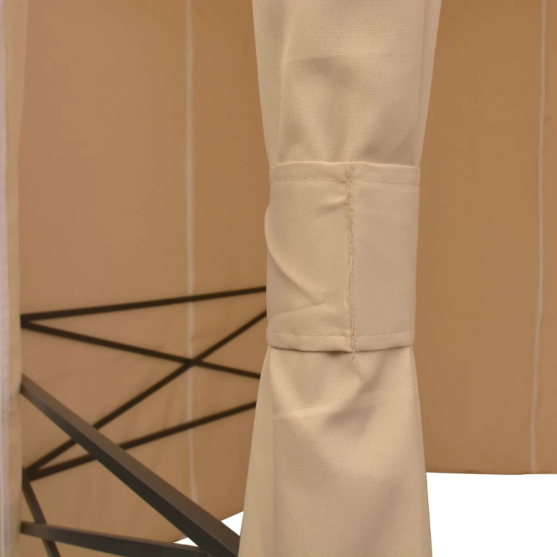 vidaXL dārza nojume, telts ar aizkariem, 360x265 cm, sešstūraina