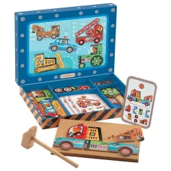 Koka figūru ražošanas komplekts Djeco Vehicles DJ06641