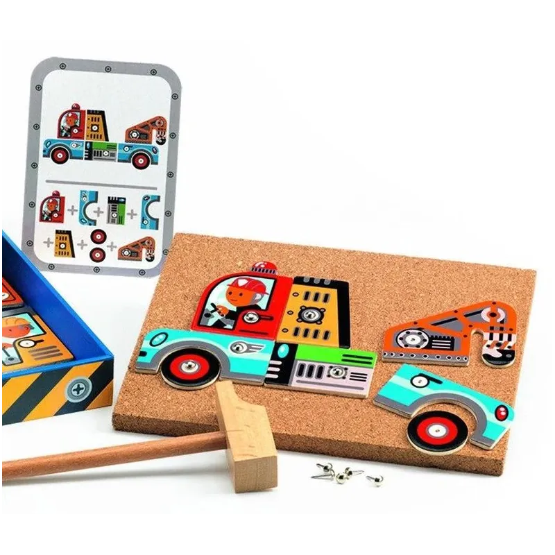 Koka figūru ražošanas komplekts Djeco Vehicles DJ06641