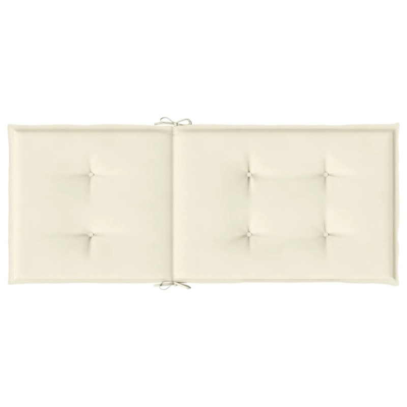 vidaXL dārza krēslu spilveni, 2 gab., krēmkrāsas, 120x50x3 cm, audums