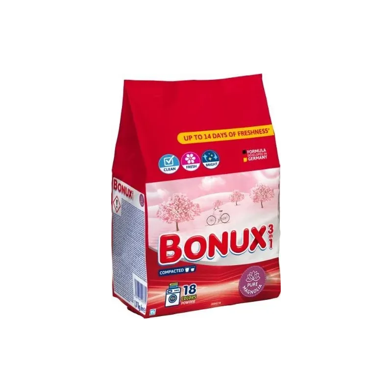 Veļas pulveris Bonux Pure magnolia 18sk. 1.17 kg