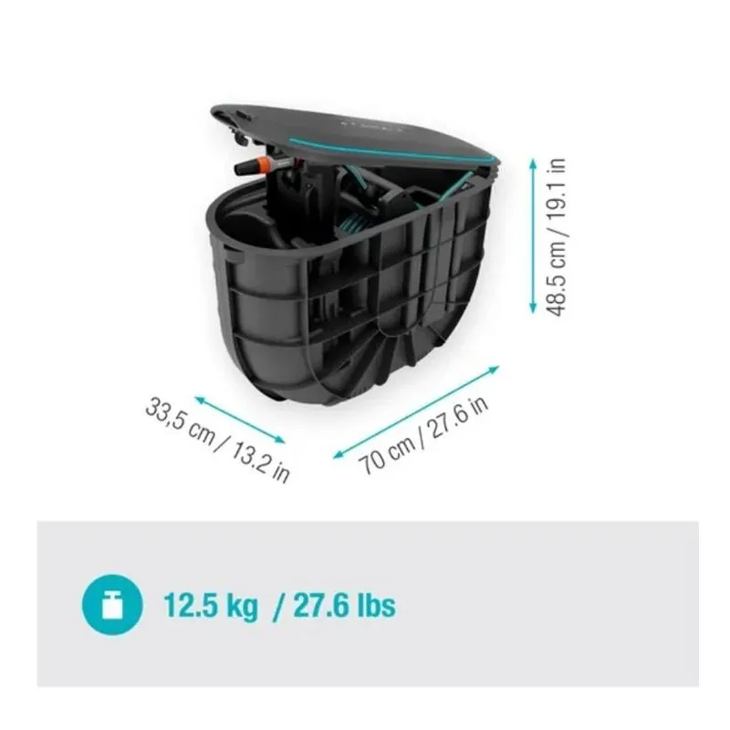 Šļūteņu rullis uzstādītis pazemē Undercover Hose Box RollUp