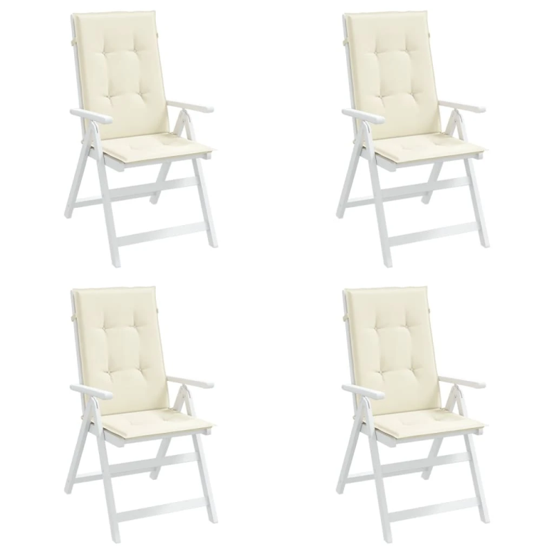 vidaXL dārza krēslu spilveni, 4 gab., krēmkrāsas, 120x50x3 cm, audums