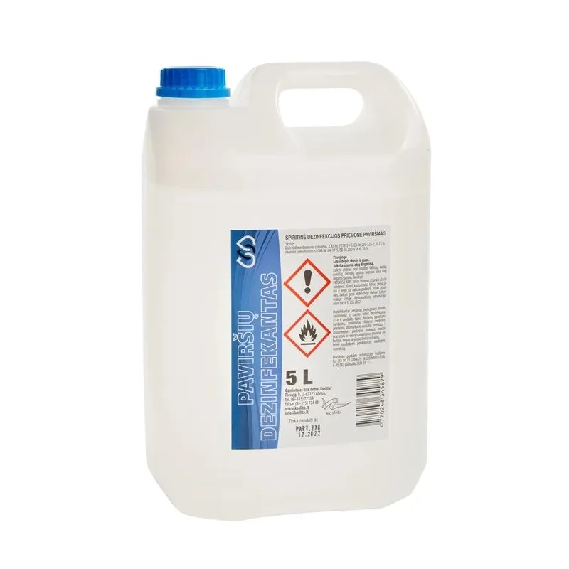 Dezinfekcijas spirta līdzeklis virsmām. 5 l