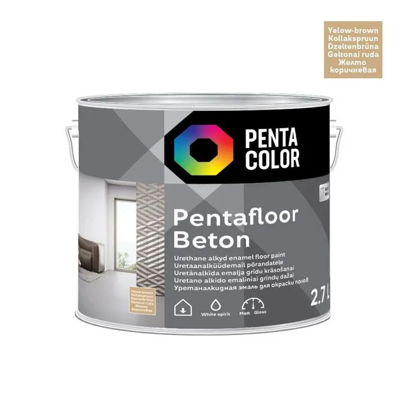 Grīdas krāsas Pentafloor Beton, dzelteni brūnas, 2.7l