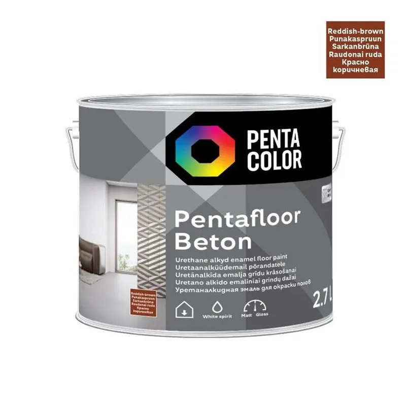 Grīdas krāsas Pentafloor Beton, sarkanbrūnas, 2.7l
