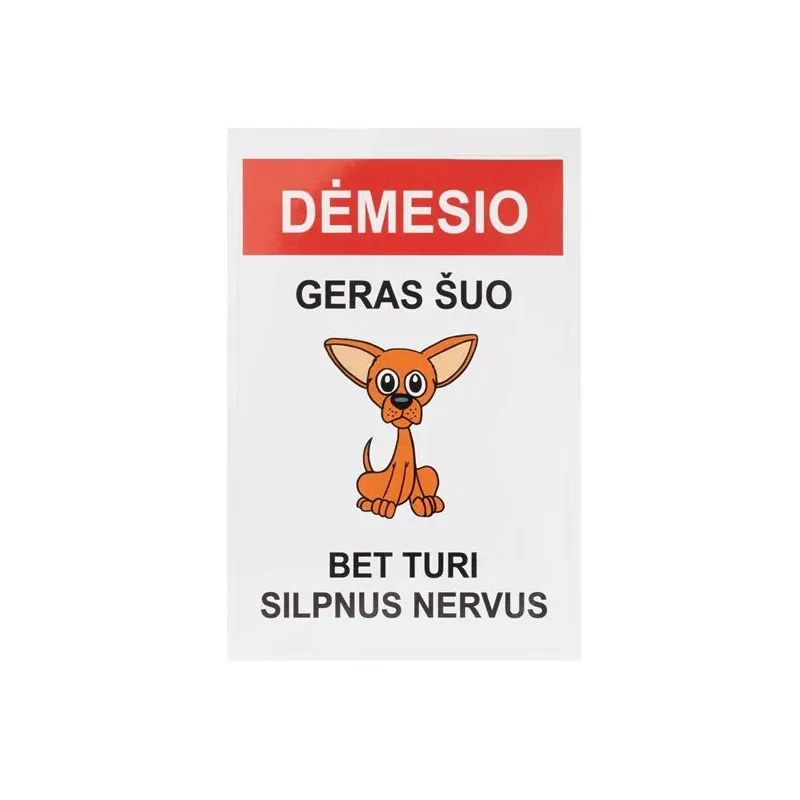 Informācijas zīme. 180x120 mm