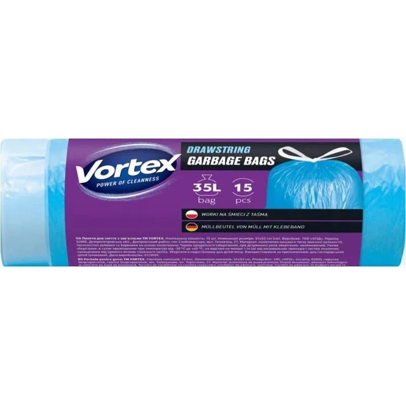 Atkritumu maisi Vortex. 35 l. 15 gab.