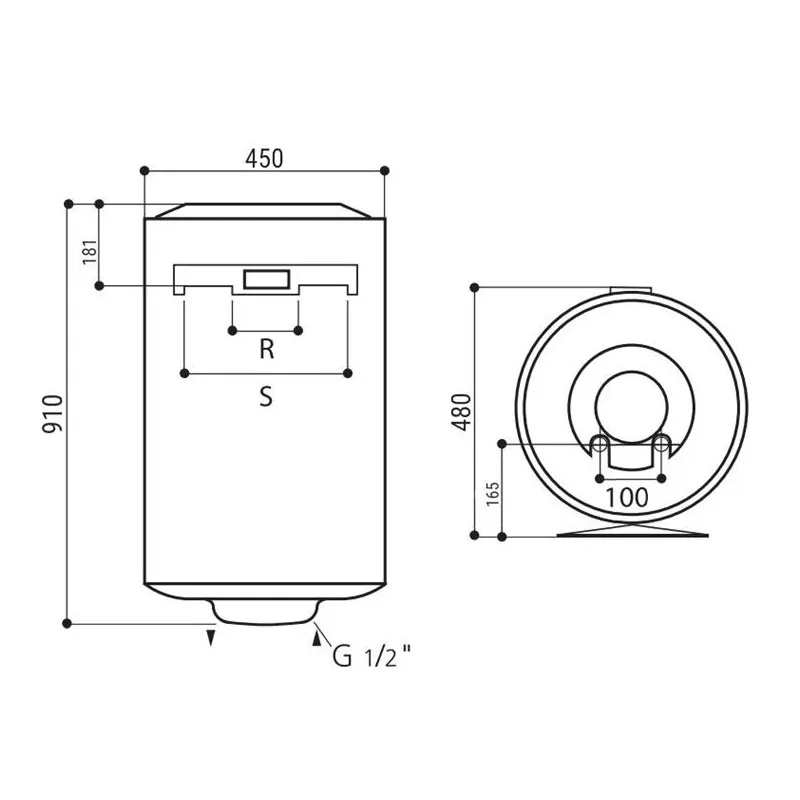 Sildītājs ūdens kombinēts 100 kreisais ,regent,