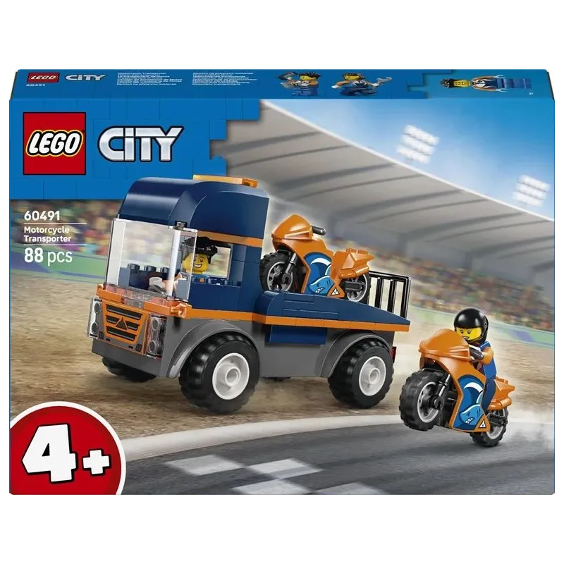 LEGO City Motociklu transportieris 60491. 88 gab.