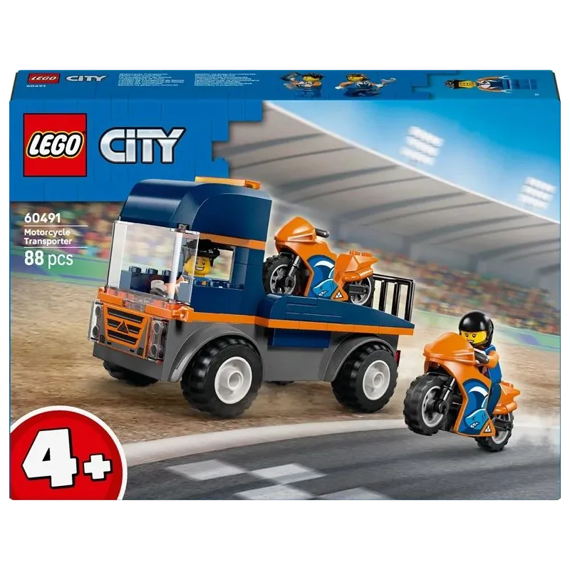 LEGO City Motociklu transportieris 60491. 88 gab.