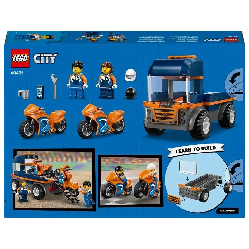 LEGO City Motociklu transportieris 60491. 88 gab.
