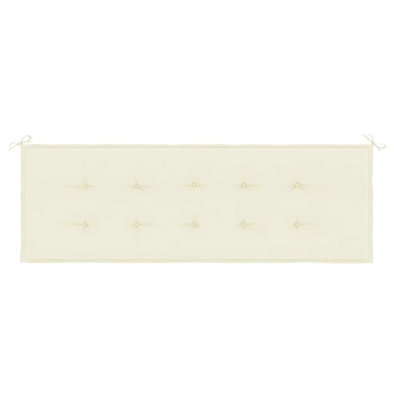 vidaXL dārza sola matracis, 150x50x4 cm, audums, krēmkrāsas