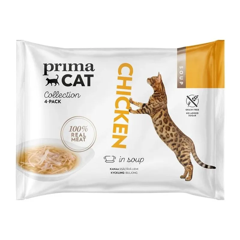 Primacat soup chicken 4x40gr