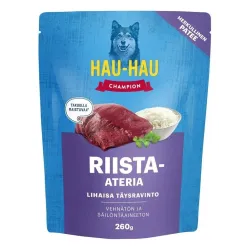 Mitrā barība suņiem savvaļas dzīvnieku gaļa Hau-Hau 0.26kg