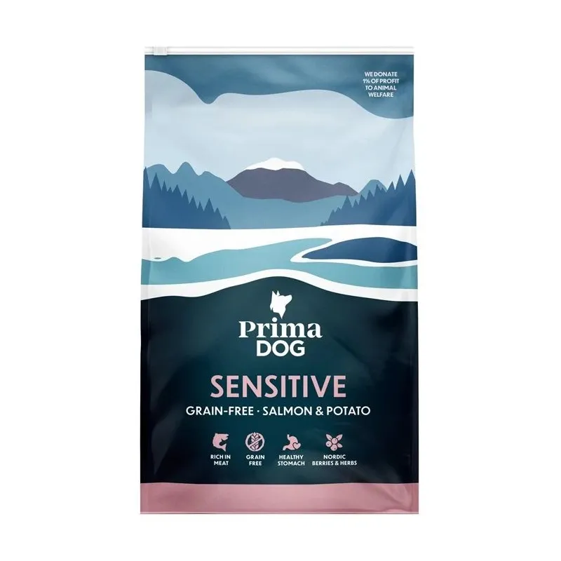 Sausā suņu barība Prima. lasis-kartupeļi. 3 kg