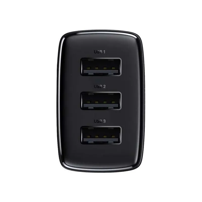 Lādētājs Baseus CCXJ020101. 3 x USB. melna