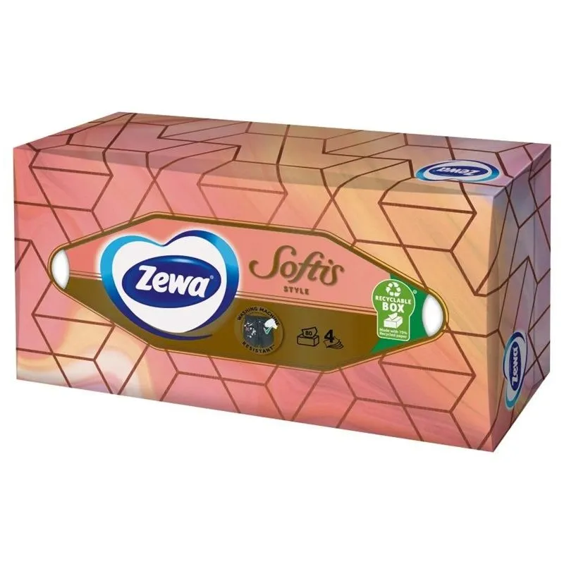 Salvetes zewa softis box 80pc