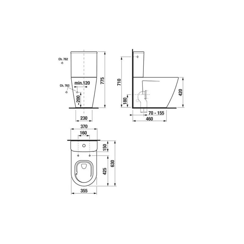 Tualetes poda tvertne Jika Cubito Style. Balta