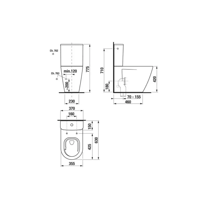 Tualetes poda tvertne Jika Cubito Style. Balta