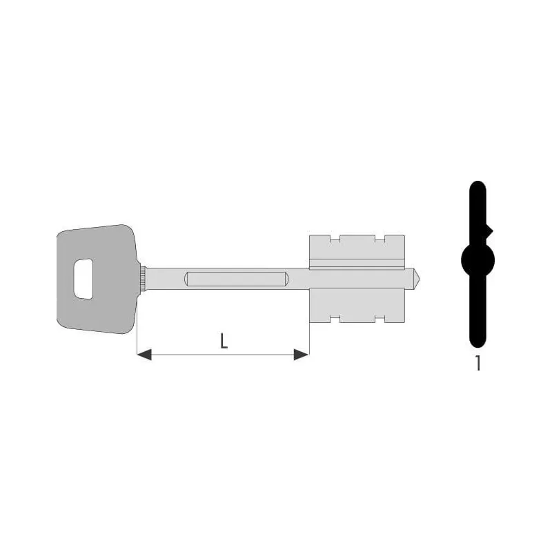 Atslēgu izejmateriāls Cisa 00162.00.1. 1 gab.