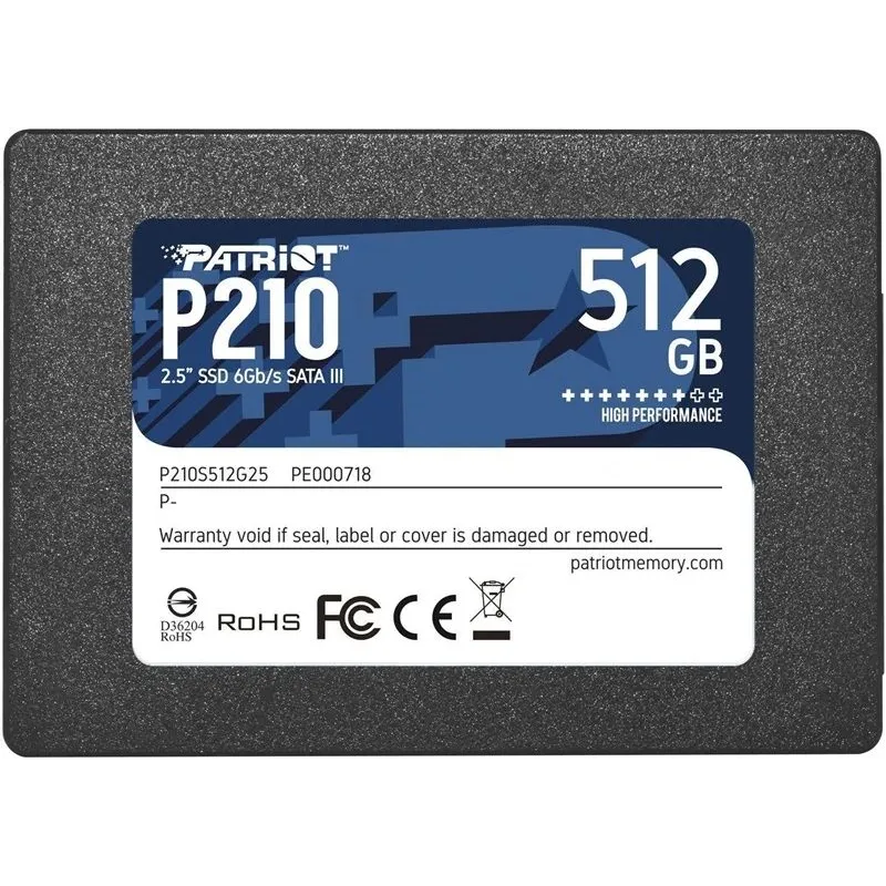 Cietais disks ,SSD, Patriot Memory P210. 2.5. 512 GB