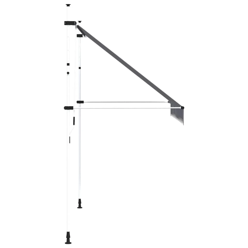vidaXL izvelkama markīze, 250 cm, manuāla, zila ar baltām svītrām