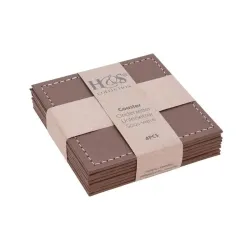 Coaster pu 4pcs 10x10cm 3ass