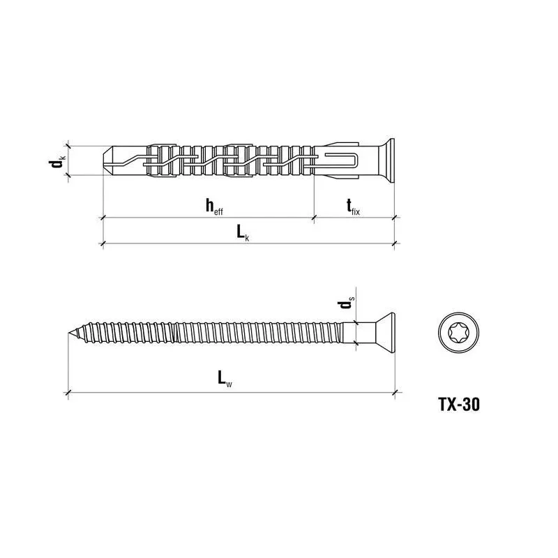 Dībelis ar skrūvi kps fast-s 10x230 25gb