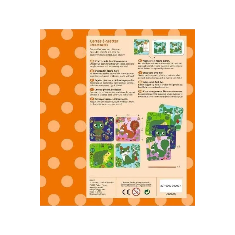 Skrāpēšanas komplekts Djeco Country creatures