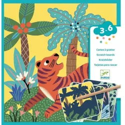 Skrāpēšanas komplekts. dzīvnieki Djeco. daudzkrāsaina