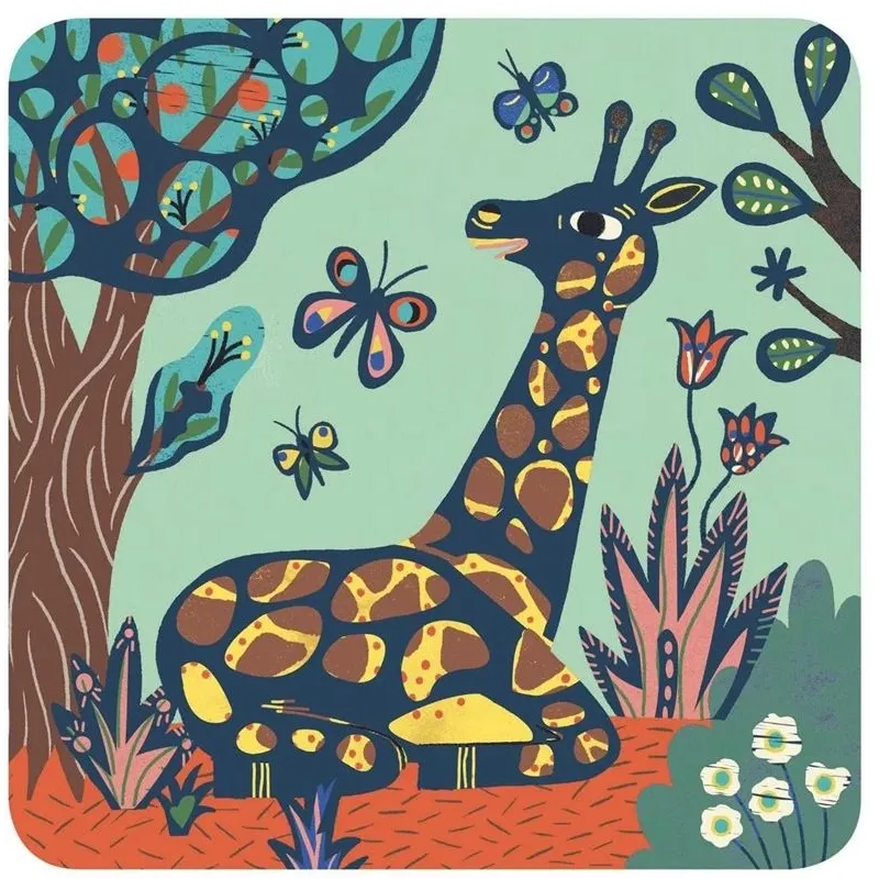 Skrāpēšanas komplekts. dzīvnieki Djeco. daudzkrāsaina