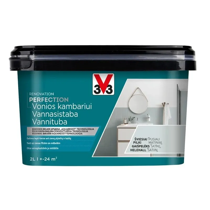 Emaljas krāsa V33 Perfection Bathroom. 2 l. gaišpelēks