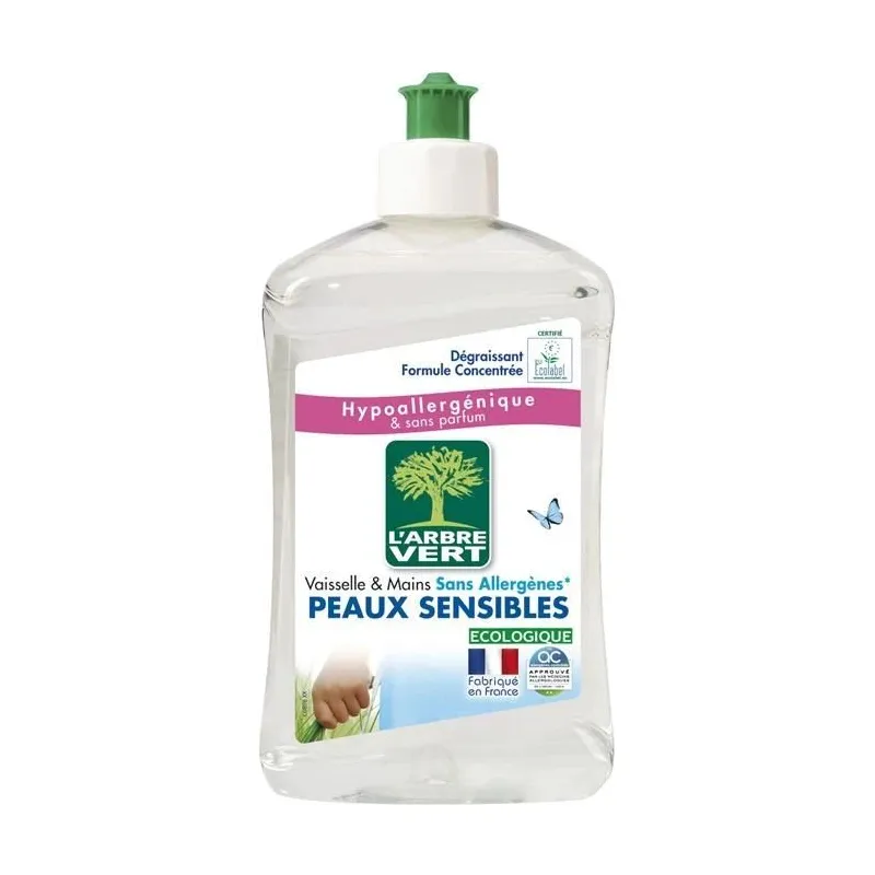 Trauku mazgāšanas līdzeklis L'ARBRE VERT, jutīgai ādai, 500 ml