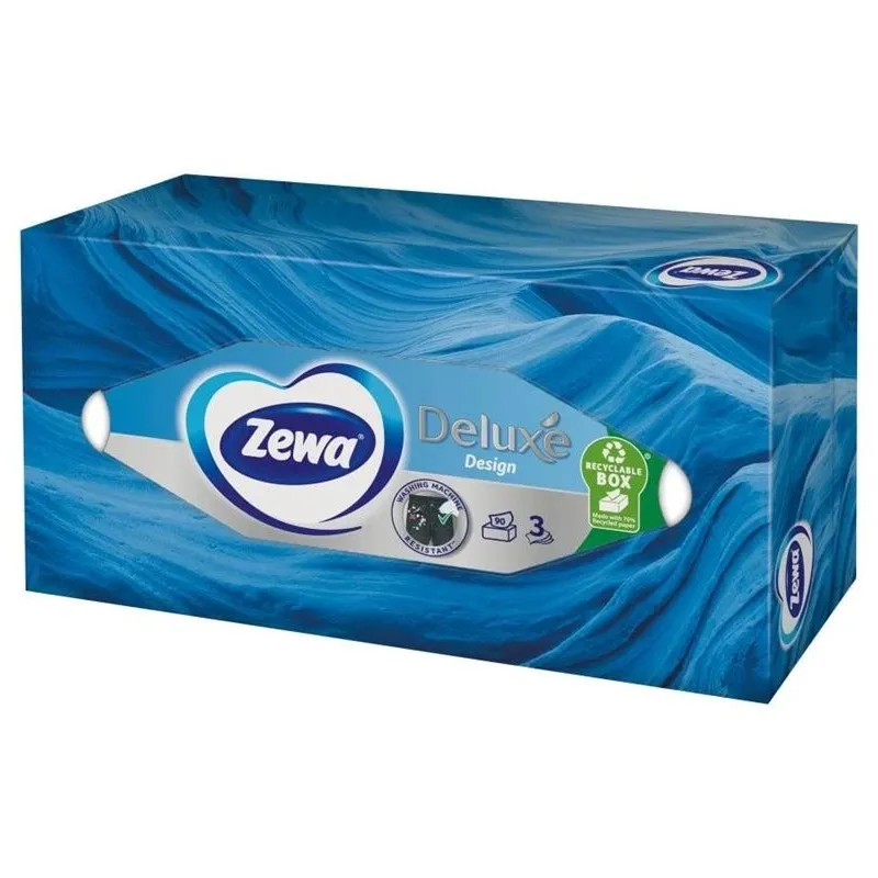 Vienreizlietojamās salvetes ZEWA DELUXE. 3 kārtas. 90 gab.