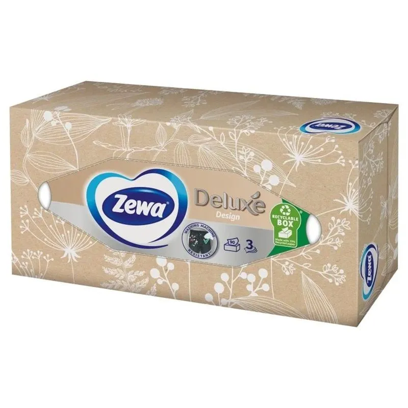 Vienreizlietojamās salvetes ZEWA DELUXE. 3 kārtas. 90 gab.