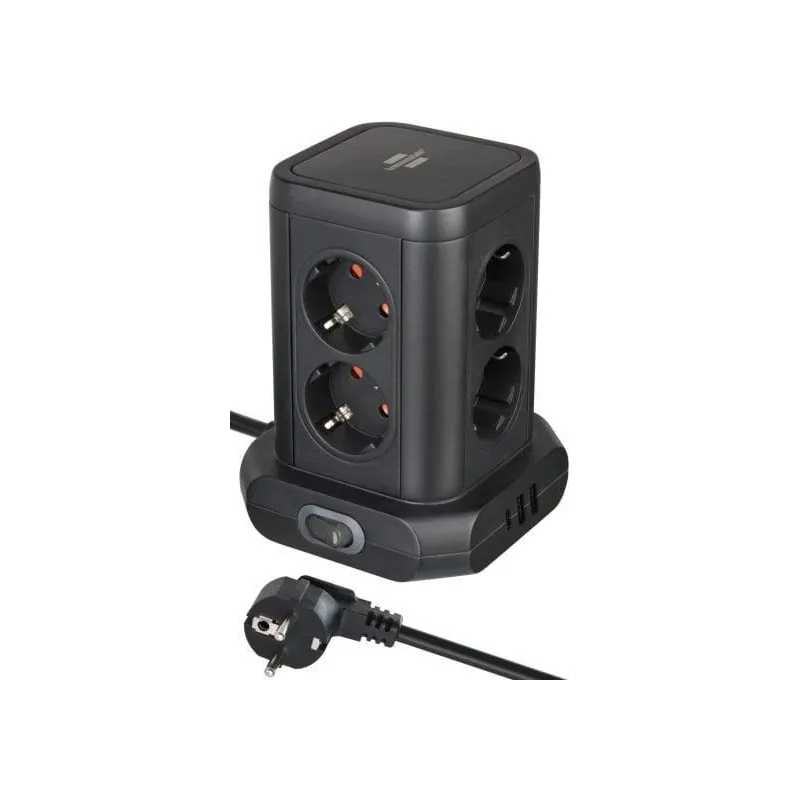 BRENNENSTUHL pagarinātājs 8 vietas. 3USB. 2 m